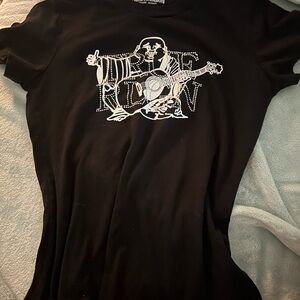 True religion black rhinestone Buddha tee
Size s